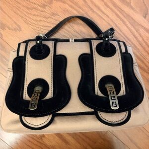 Fendi Beige and Black Satchel